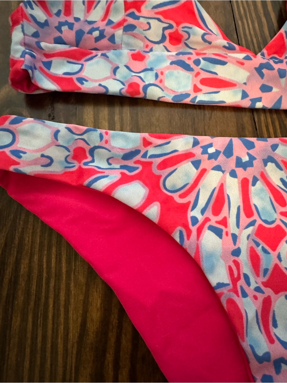 Pink Patterned Two-Piece Bikini Set - Picture 3 of 4